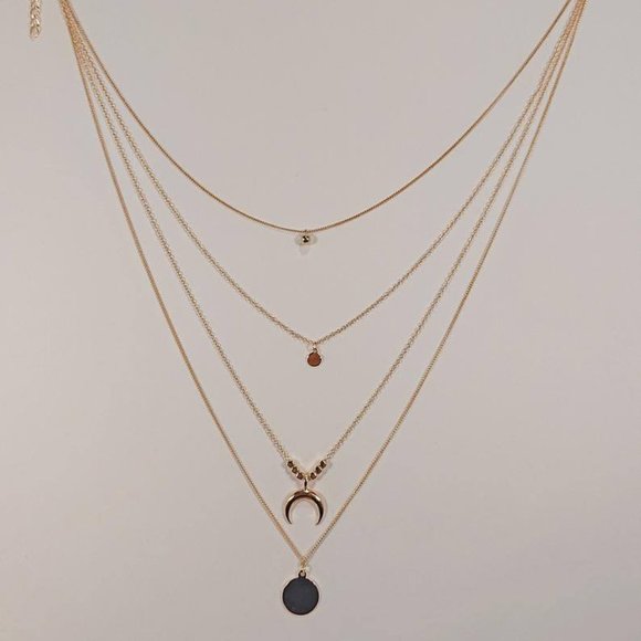 Fashion Jewelry Gold Plated Multilayer Chain Necklace - Picture 3 of 4